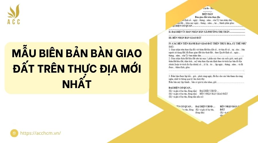 Mẫu biên bản bàn giao đất trên thực địa mới nhất