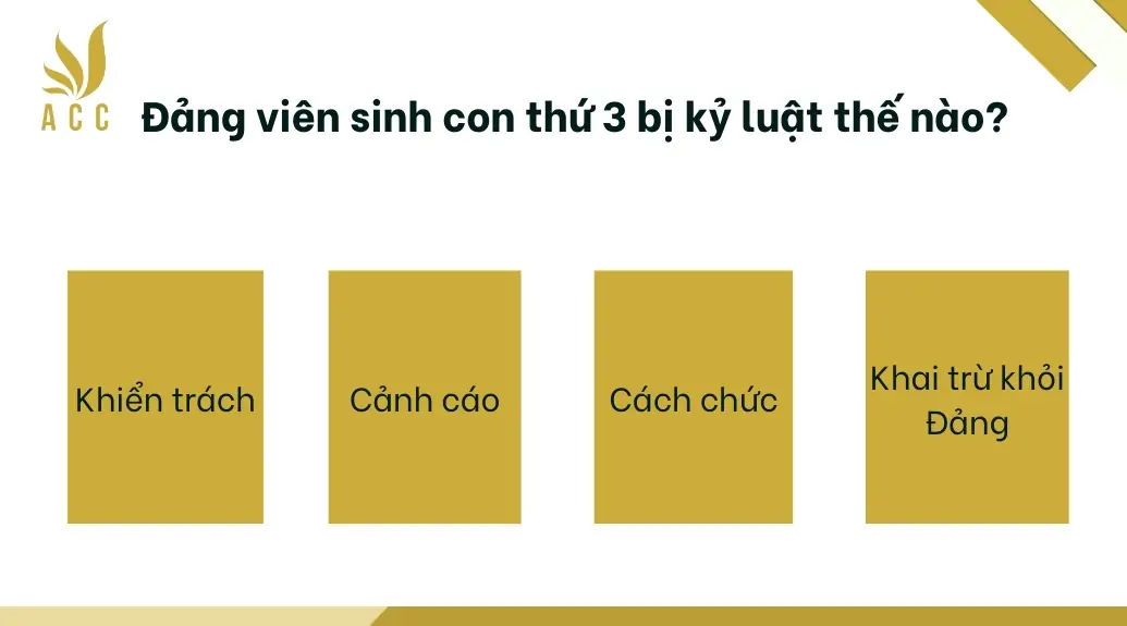 Đảng viên sinh con thứ 3 bị kỷ luật thế nào