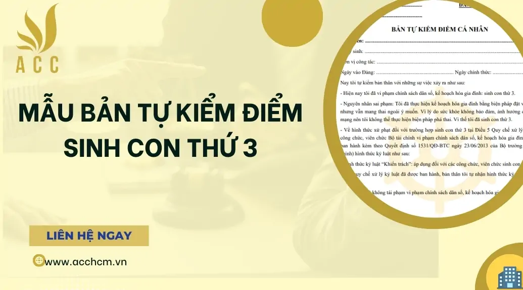 Mẫu bản tự kiểm điểm sinh con thứ 3