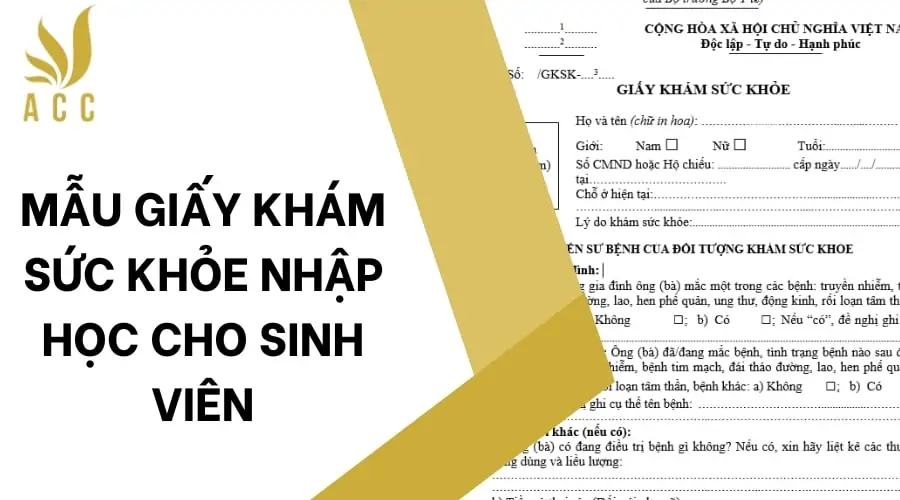 Mẫu giấy khám sức khỏe nhập học cho sinh viên