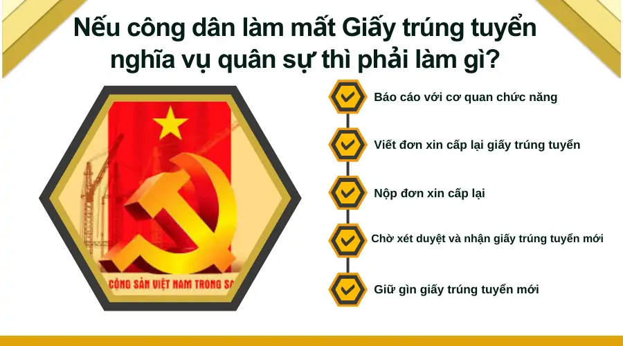 Nếu công dân làm mất Giấy trúng tuyển nghĩa vụ quân sự thì phải làm gì?