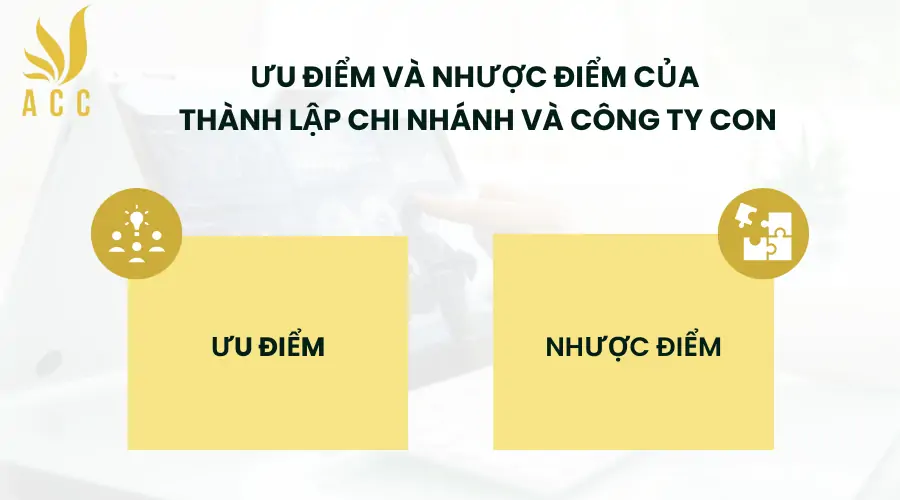 ƯU ĐIỂM VÀ NHƯỢC ĐIỂM CỦA THÀNH LẬP CHI NHÁNH VÀ CÔNG TY CON