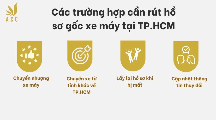 Các trường hợp cần rút hồ sơ gốc xe máy tại TP.HCM