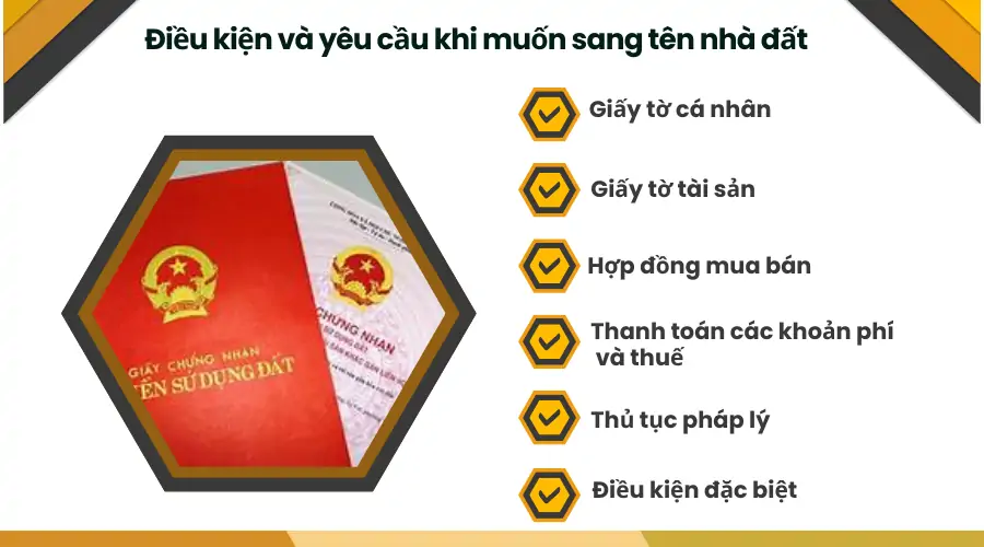 Điều kiện và yêu cầu khi muốn sang tên nhà đất