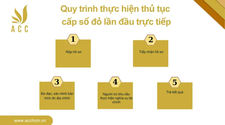 Quy trình thực hiện thủ tục cấp sổ đỏ lần đầu trực tiếp