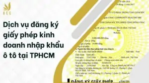 Dịch vụ đăng ký giấy phép kinh doanh nhập khẩu ô tô tại TPHCM