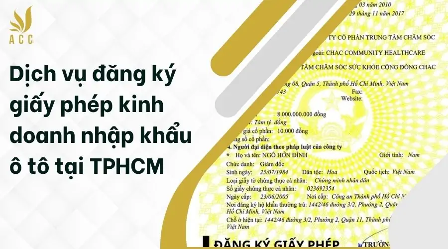 Dịch vụ đăng ký giấy phép kinh doanh nhập khẩu ô tô tại TPHCM