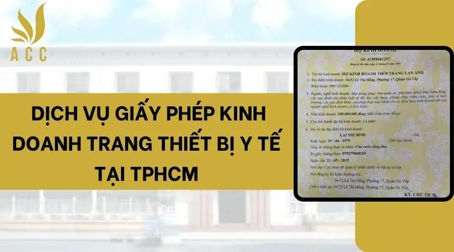 Dịch vụ giấy phép kinh doanh trang thiết bị y tế tại TPHCM 