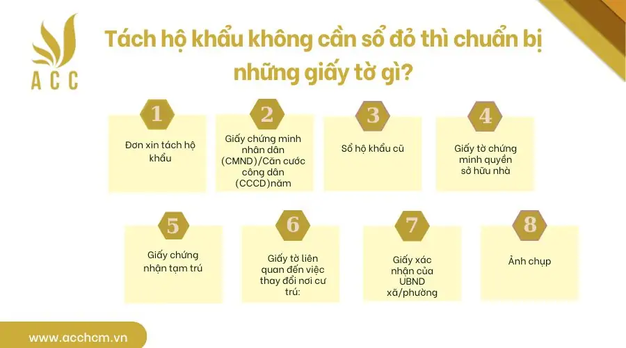 Tách hộ khẩu không cần sổ đỏ thì chuẩn bị những giấy tờ gì