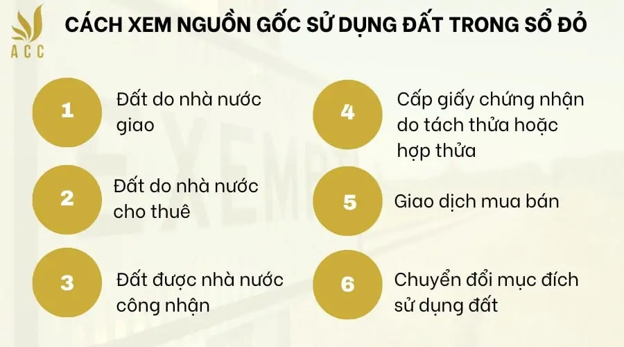 Cách xem nguồn gốc sử dụng đất trong sổ đỏ