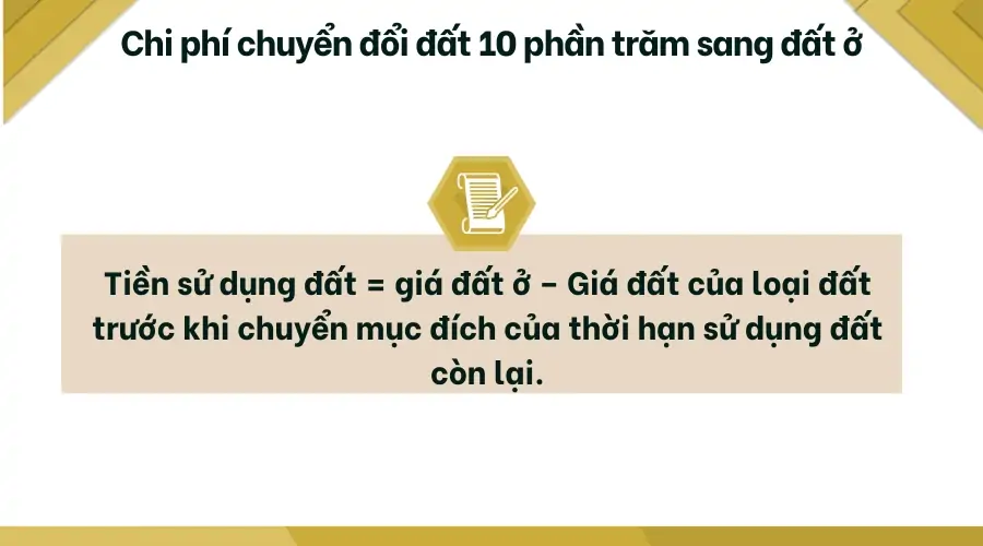 Chi phí chuyển đổi đất 10 phần trăm sang đất ở