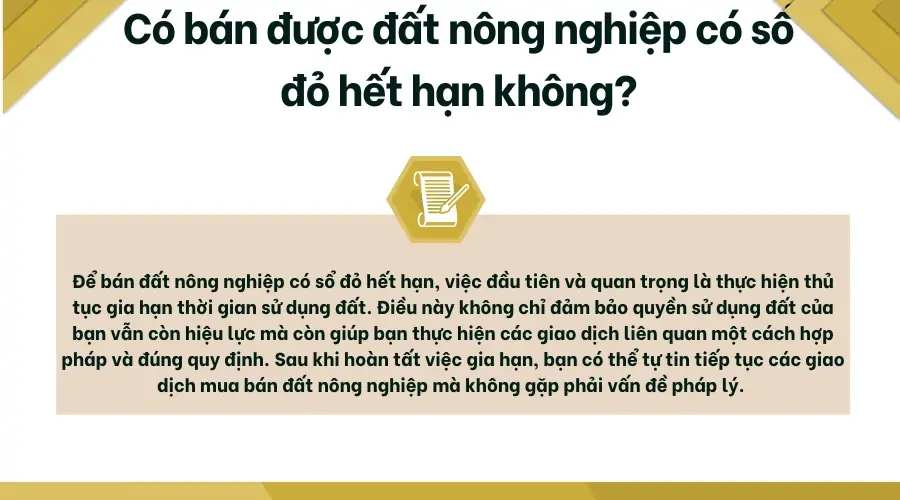 Có bán được đất nông nghiệp có sổ đỏ hết hạn không