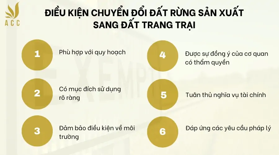 Điều kiện chuyển đổi đất rừng sản xuất sang đất trang trại