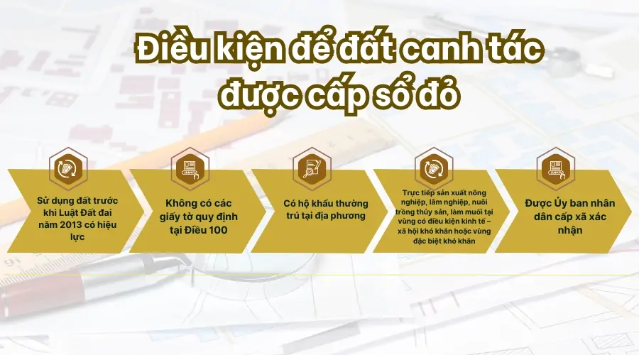 Điều kiện để đất canh tác được cấp sổ đỏ 