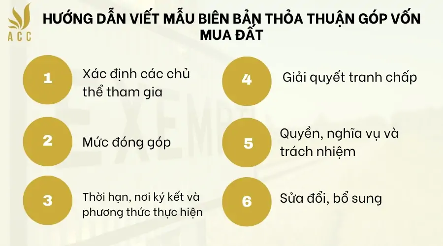 Hướng dẫn viết mẫu biên bản thỏa thuận góp vốn mua đất