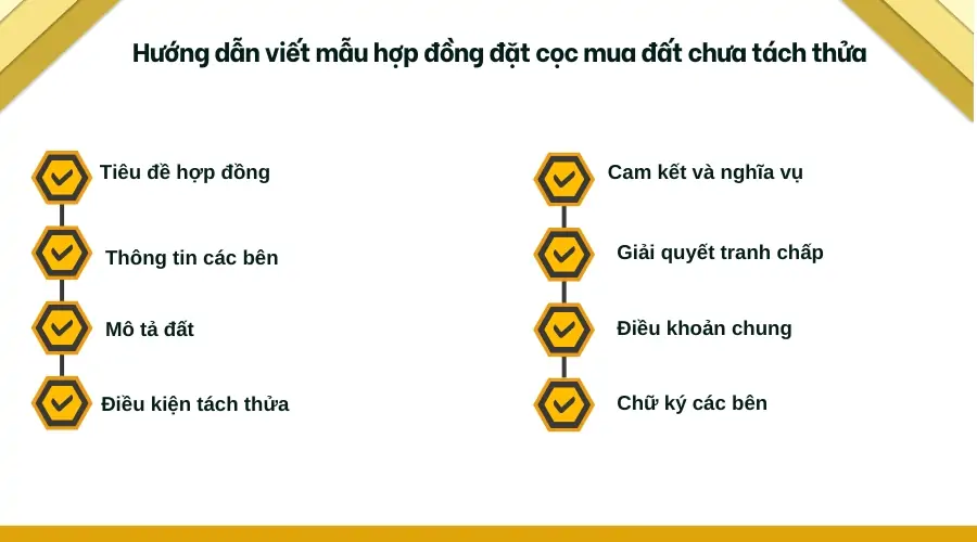 Hướng dẫn viết mẫu hợp đồng đặt cọc mua đất chưa tách thửa