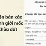 Mẫu biên bản xác định ranh giới mốc giới thửa đất