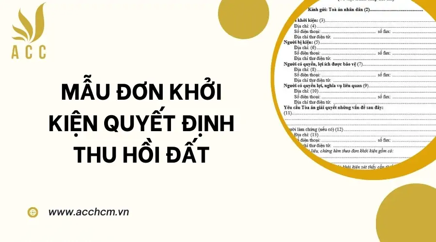 Mẫu đơn khởi kiện quyết định thu hồi đất