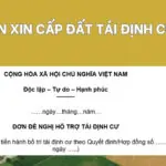 Mẫu đơn xin cấp đất tái định cư