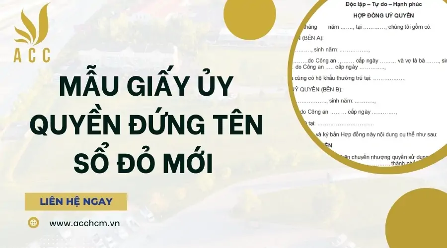 Mẫu giấy ủy quyền đứng tên sổ đỏ mới