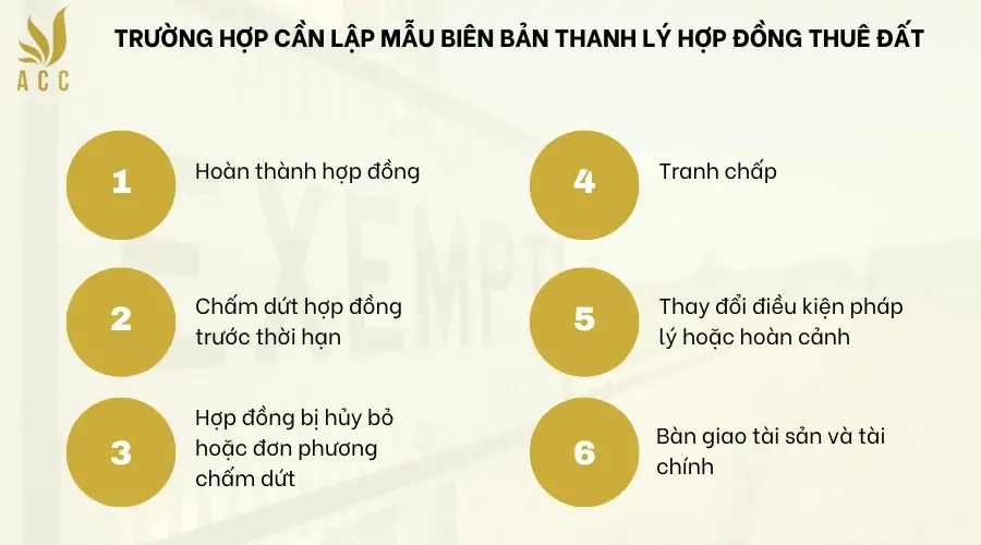 Trường hợp cần lập mẫu biên bản thanh lý hợp đồng thuê đất