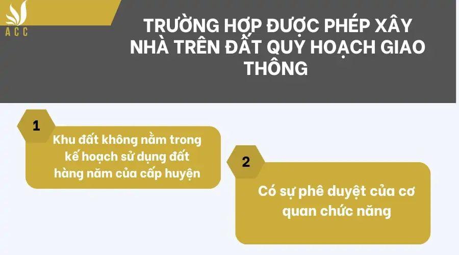 Trường hợp được phép xây nhà trên đất quy hoạch giao thông