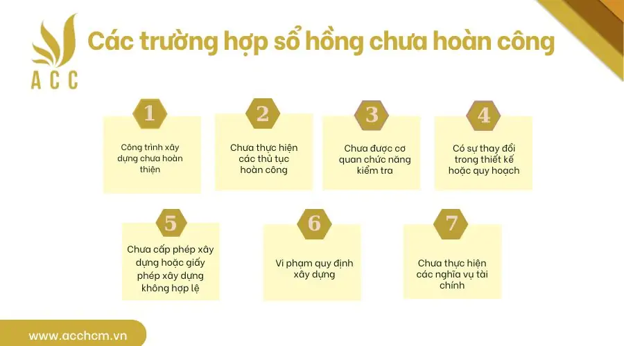 Các trường hợp sổ hồng chưa hoàn công