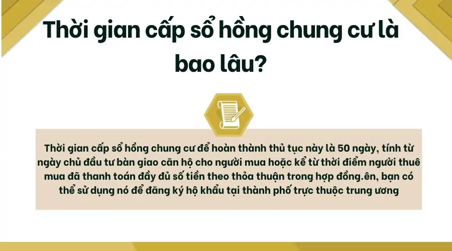 Thời gian cấp sổ hồng chung cư bao lâu