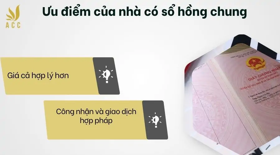 Ưu điểm của nhà có sổ hồng chung