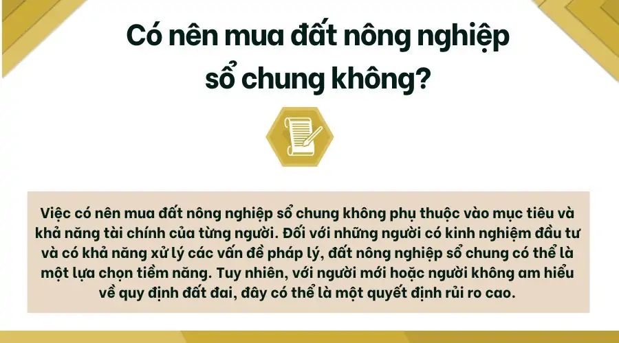 Có nên mua đất nông nghiệp sổ chung không