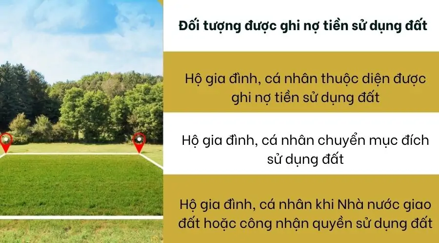 Đối tượng được ghi nợ tiền sử dụng đất