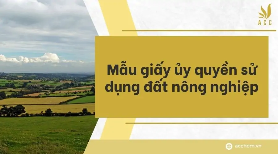 Mẫu giấy ủy quyền sử dụng đất nông nghiệp