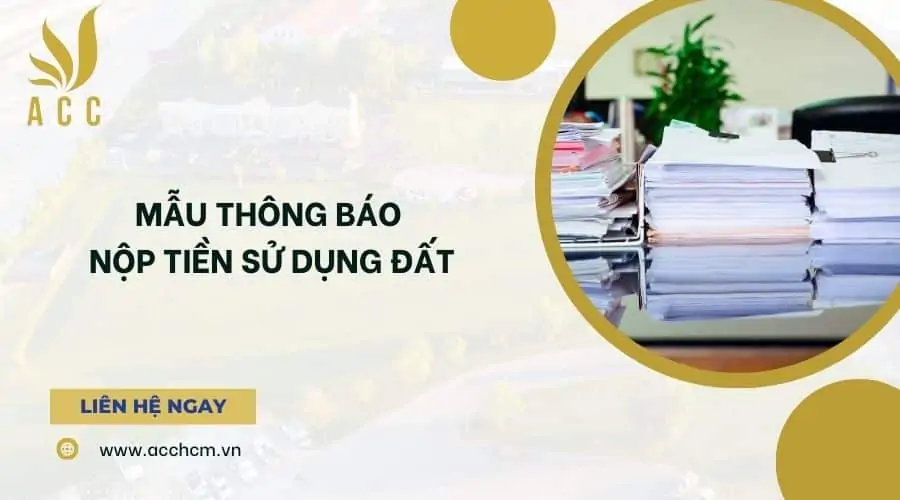 Mẫu thông báo nộp tiền sử dụng đất