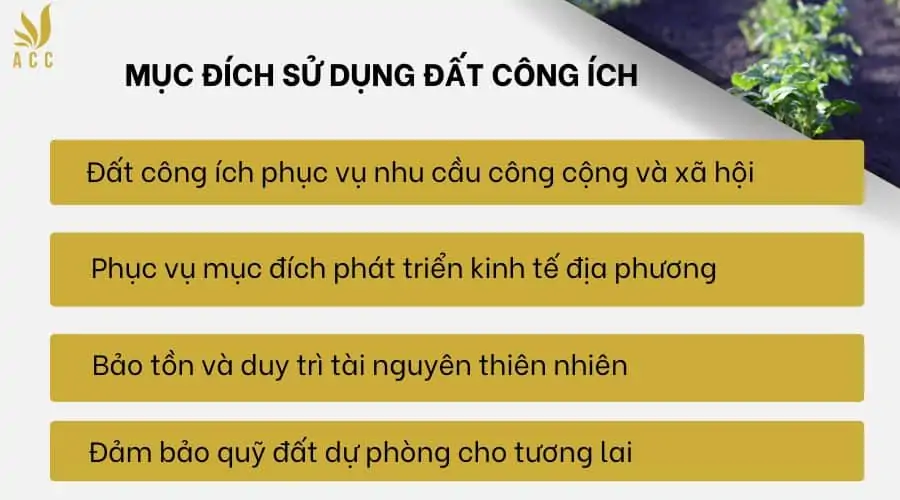 Mục đích sử dụng đất công ích