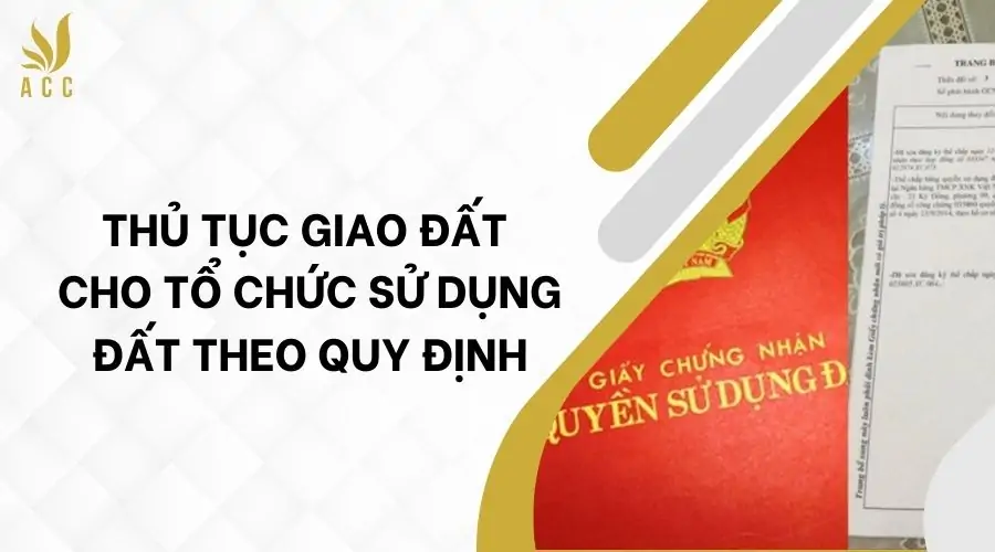 Thủ tục giao đất cho tổ chức sử dụng đất theo quy định