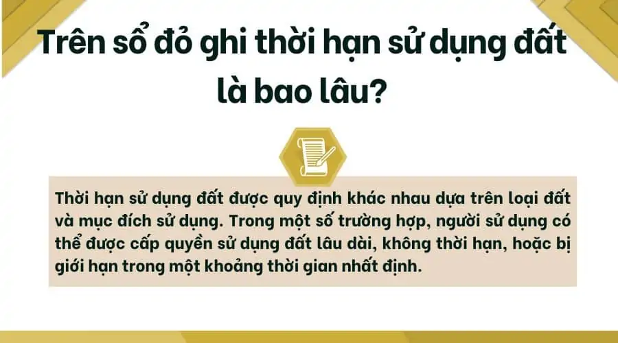 Trên sổ đỏ ghi thời hạn sử dụng đất là bao lâu (1)