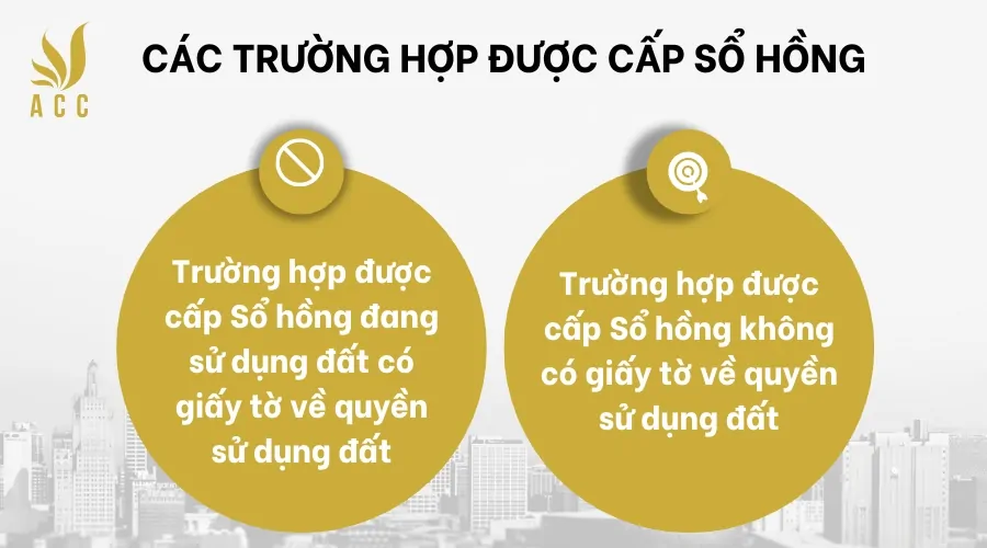 Các trường hợp được cấp Sổ hồng