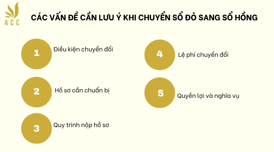 Các vấn đề cần lưu ý khi chuyển sổ đỏ sang sổ hồng