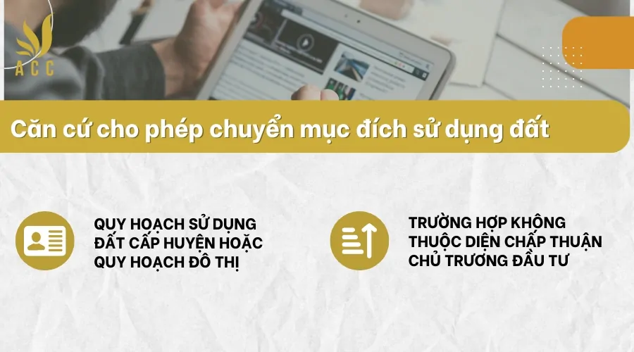 Căn cứ cho phép chuyển mục đích sử dụng đất