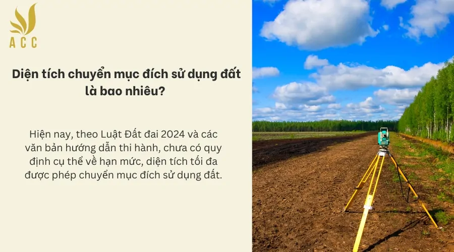 Diện tích chuyển mục đích sử dụng đất là bao nhiêu