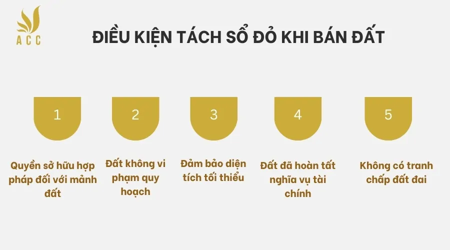 Điều kiện tách sổ đỏ khi bán đất