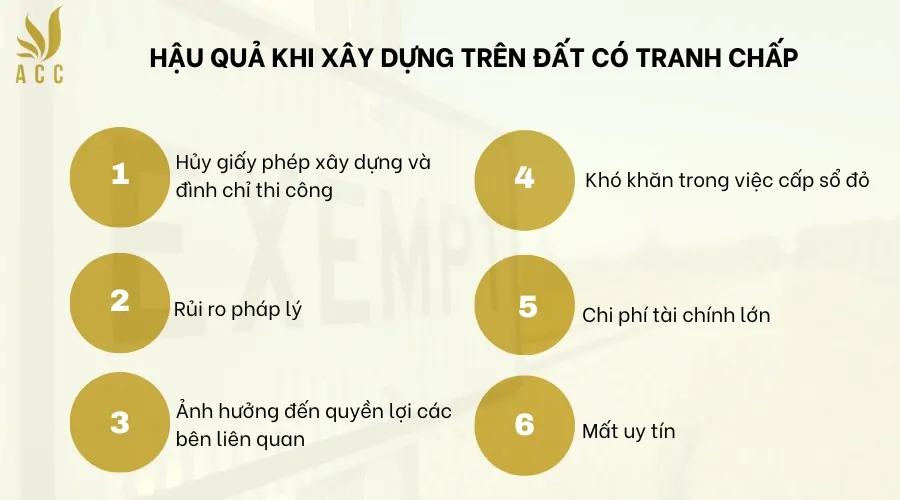 Hậu quả khi xây dựng trên đất có tranh chấp