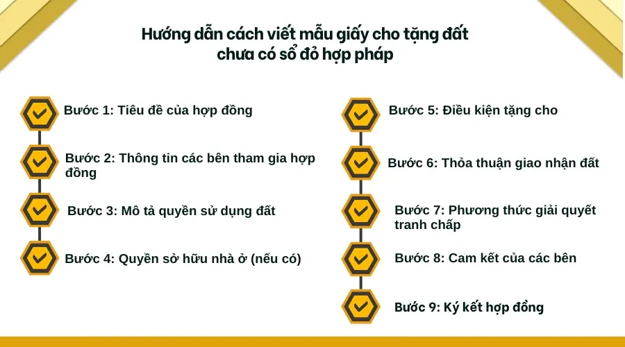 Hướng dẫn cách viết mẫu giấy cho tặng đất chưa có sổ đỏ hợp pháp