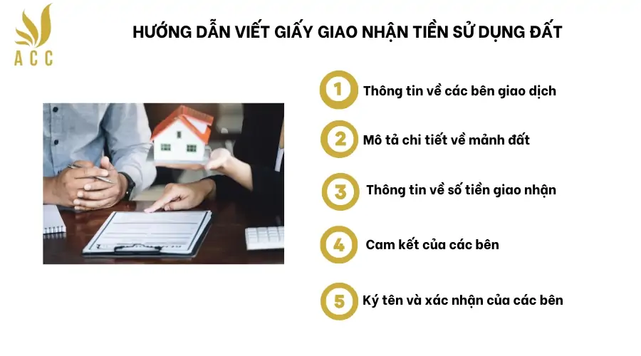 Hướng dẫn viết giấy giao nhận tiền sử dụng đất