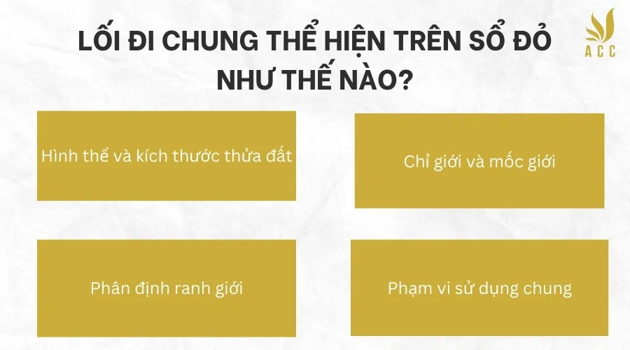 Lối đi chung thể hiện trên sổ đỏ như thế nào?