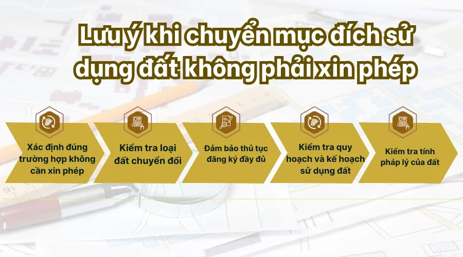 Lưu ý khi chuyển mục đích sử dụng đất không phải xin phép