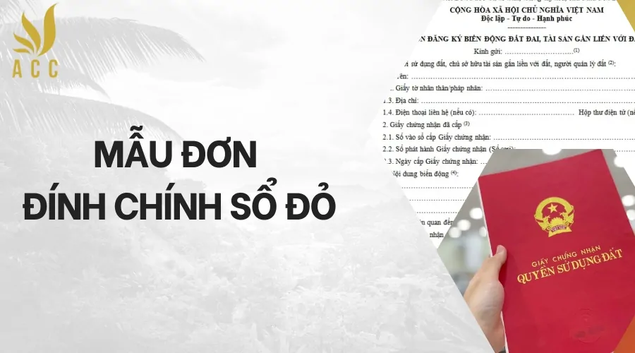 Mẫu đơn đính chính sổ đỏ