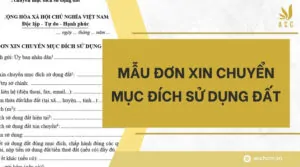 Mẫu đơn xin chuyển mục đích sử dụng đất