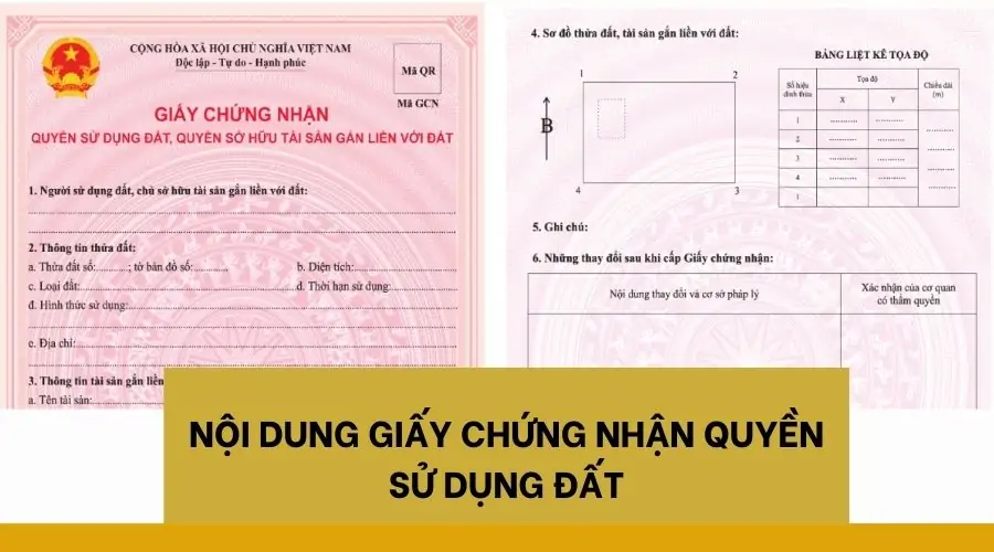 Nội dung giấy chứng nhận quyền sử dụng đất