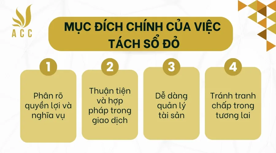 Mục đích chính của việc tách sổ đỏ